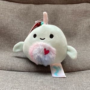 Squishmallow niema the narwhal valentine clip